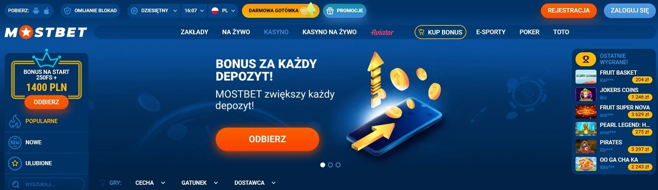 Oficjalna strona Mostbet