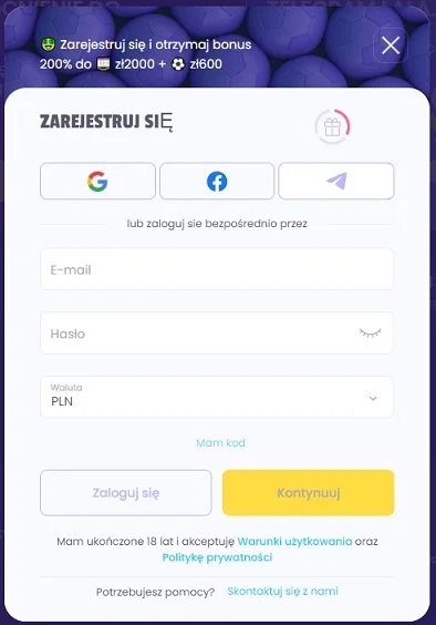 Rejestracja w Lalabet kasyno